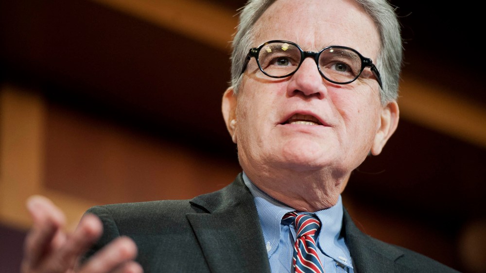 Sen. Tom Coburn, conducts a news conference in the Capitol on Dec. 9, 2014. (Photo by Tom Williams/CQ Roll Call/AP)