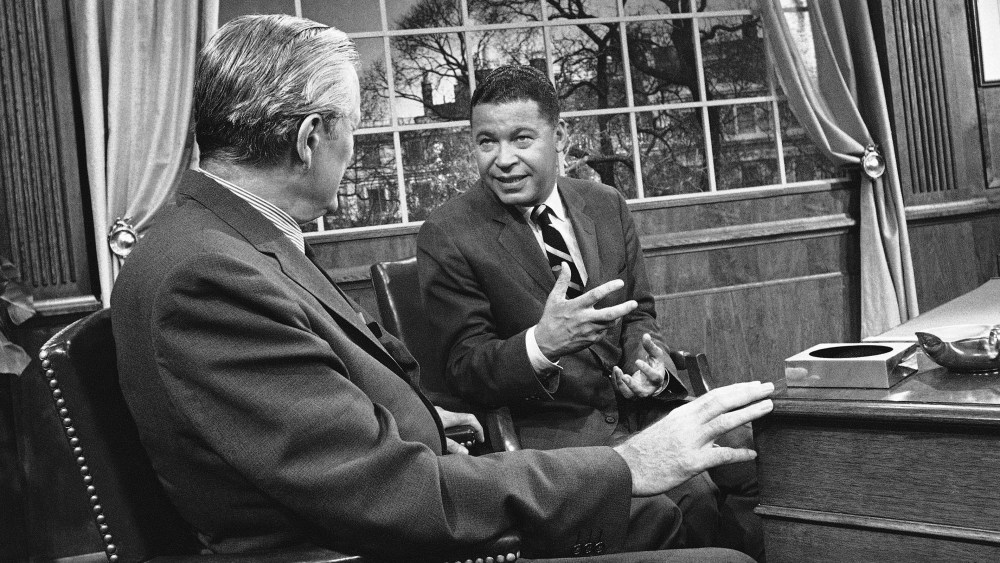 Edward Brooke, Eric Savareid (Photo by AP)