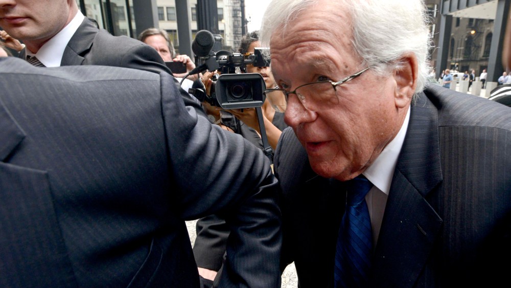 Former House Speaker Dennis Hastert arrives at the federal courthouse, in Chicago, for his arraignment on federal charges that he broke federal banking laws and lied about the money when questioned by the FBI, June 9, 2015. (Photo by Paul Beaty/AP)