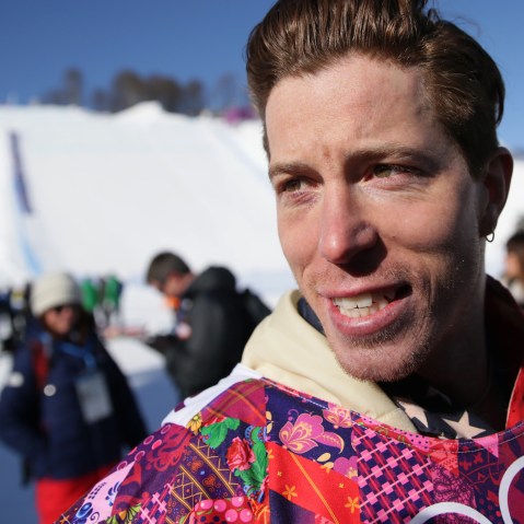Shaun White is seen during training for Olympic Snowboard Slopestyle in Sochi, Russia, on Feb. 4, 2014.