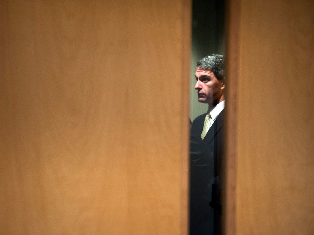 Virginia Republican gubernatorial candidate Ken Cuccinelli after addressing the Virginia Energy and Opportunity Forum in Arlington, Va., Thursday, Aug. 29, 2013.