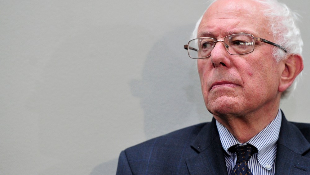 U.S. Sen. and presidential candidate Bernie Sanders listens to one of the speakers after making remarks at the Conference on the Greek debt crisis in Washington, DC, July 30, 2015. (Photo by Ron Sachs/picture-alliance/dpa/AP)