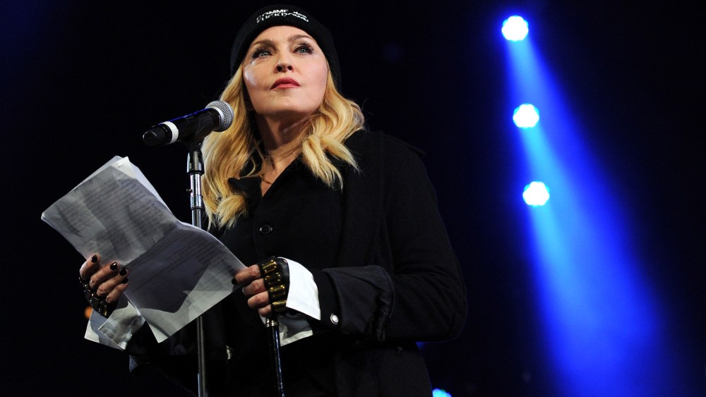 Madonna participates in Amnesty International's "Bringing Human Rights Home" Concert at the Barclays Center on Feb. 5, 2014 in New York, N.Y. (Photo by Evan Agostini/Invision/AP)