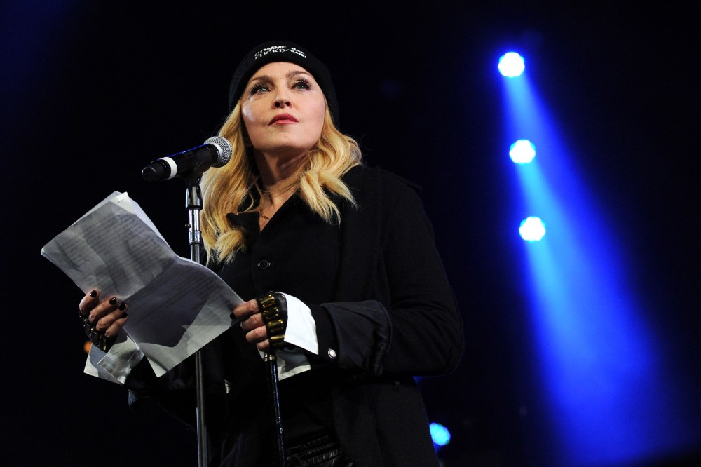 Madonna participates in Amnesty International's "Bringing Human Rights Home" Concert at the Barclays Center on Feb. 5, 2014 in New York, N.Y. (Photo by Evan Agostini/Invision/AP)