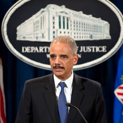 Attorney General Eric Holder speaks during a news conference at the Justice Department in Washington, Tuesday, May 14, 2013.  (AP Photo/J. Scott Applewhite)