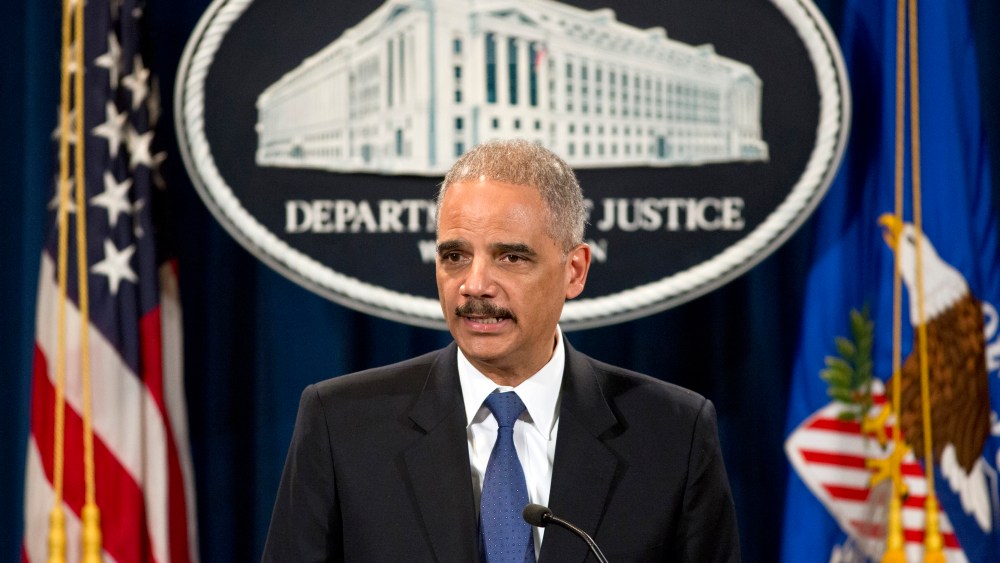 Attorney General Eric Holder speaks during a news conference at the Justice Department in Washington, Tuesday, May 14, 2013.  (AP Photo/J. Scott Applewhite)