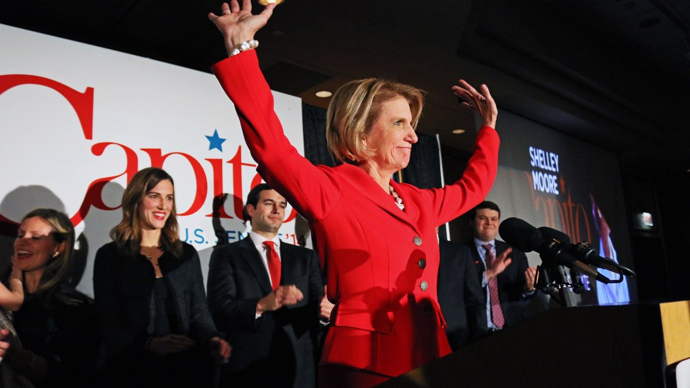West Virginia Republican Senate candidate Rep. Shelley Moore Capito speaks after winning the Senate seat on Nov. 4, 2014, at the Embassy Suites in Charleston W.Va.