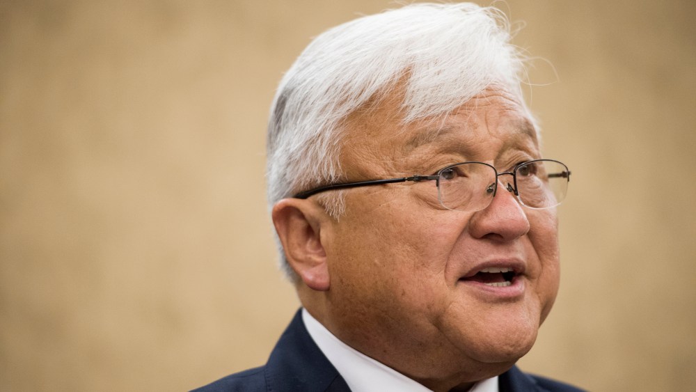 Rep. Mike Honda, D-Calif., holds a news conference with Vietnam veterans and their families to introduce the "Toxic Exposure Research and Family Support Act of 2014" on June 10, 2014. (Photo By Bill Clark/CQ Roll Call via AP)