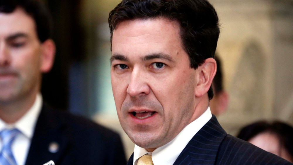 Sen. Chris McDaniel, R-Ellisville, speaks during a news conference, June 25, 2013 in Jackson, Miss.