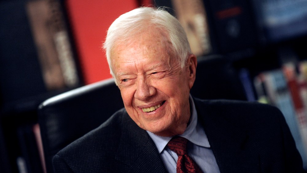 Former President Jimmy Carter signs copies of his new book 'A Call To Action Women, Religion, Violence, And Power' at Barnes & Noble, March 25, 2014 in New York, NY.