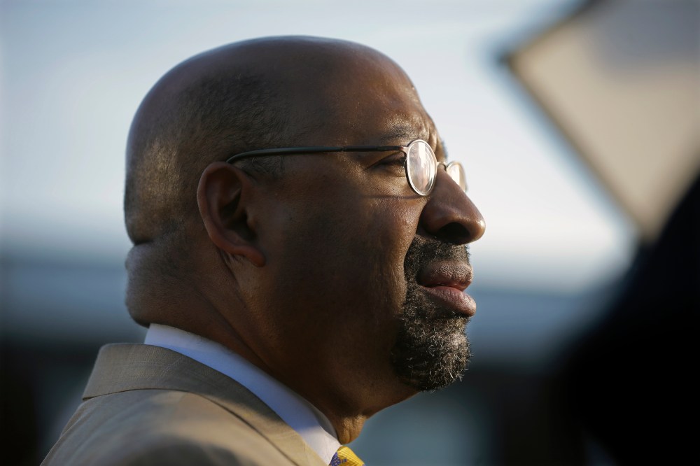 Philadelphia Mayor Michael Nutter listens to a question on May 14, 2015, in Philadelphia, Pa. (Photo by Mel Evans/AP)