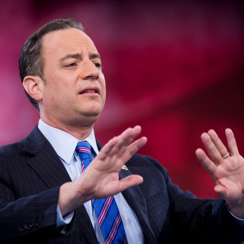 Reince Priebus, chairman of the Republican National Committee, speaks at the American Conservative Union's CPAC conference at National Harbor in Oxon Hill, Md., March 4, 2016. (Photo By Bill Clark/CQ Roll Call/AP)
