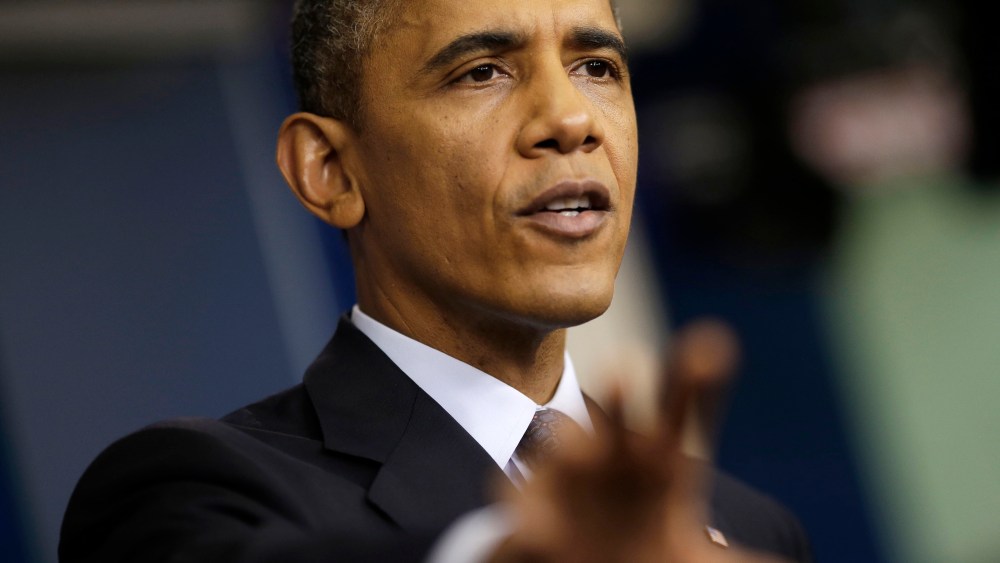 President Barack Obama speaks about the the budget and the partial government shutdown, Tuesday, Oct. 8, 2013.