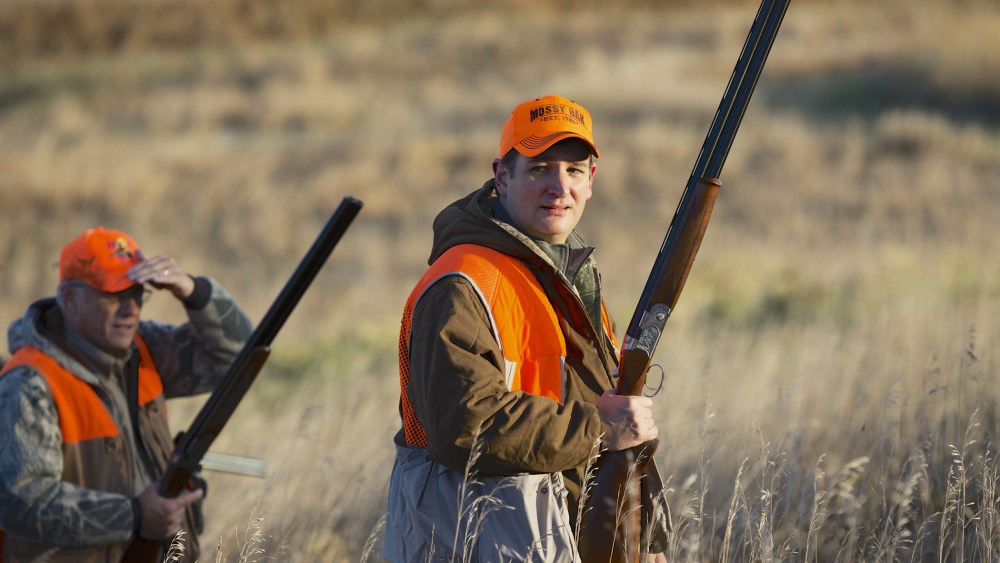 Sen. Ted Cruz at a pheasant hunt in Akron, Iowa on Oct. 26, 2013. (Photo by Nati Harnik/AP)