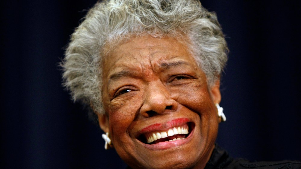 Maya Angelou smiling in Washington, Nov. 21, 2008. (Photo by Gerald Herbert/AP)