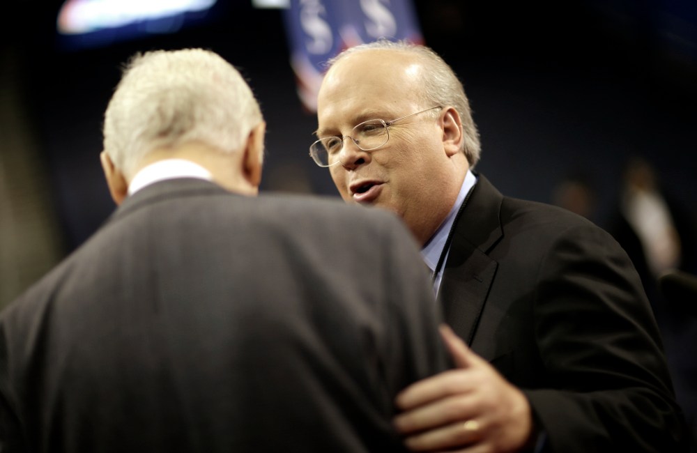 Karl Rove, former Senior Advisor and Deputy Chief of Staff to former President George W. Bush, on the floor of the Republican National Convention in Tampa, Fla., on Aug. 27, 2012.