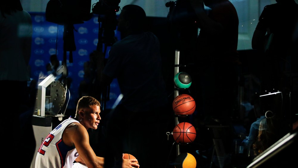 Los Angeles Clippers' Blake Griffin poses during a film shoot at the NBA basketball team's media day, Sept. 29, 2014, in Los Angeles, Calif. (Photo by Jae C. Hong/AP)