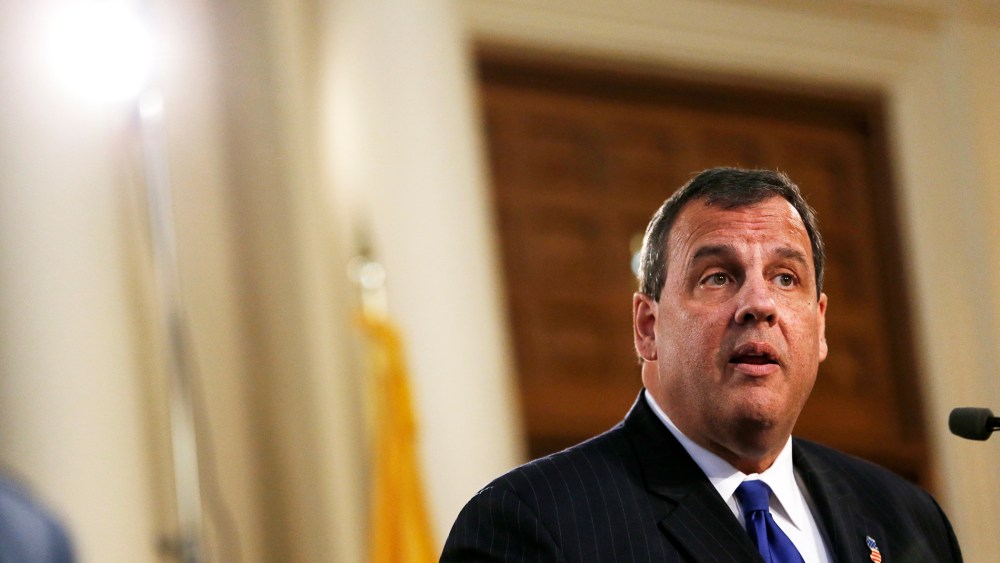 New Jersey Gov. Chris Christie delivers his State Of The State address, Jan. 13, 2015, in Trenton, N.J. (Photo by Julio Cortez/AP)