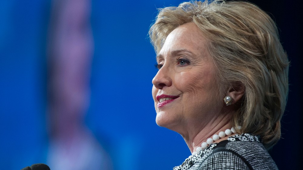 Former Secretary of State Hillary Clinton addresses the American Jewish Committee Global Forum closing plenary in Washington, D.C., May 14, 2014.