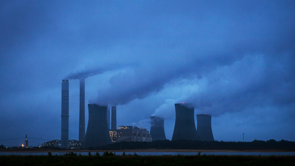 The coal-fired Plant Scherer is shown in operation early Sunday, June 1, 2014, in Juliette, Ga.