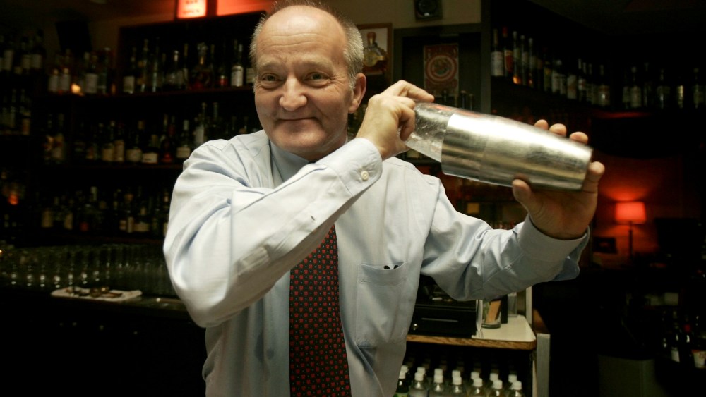 FILE - In this March 4, 2009 file photo, Murray Stenson, bartender at Zig Zag Cafe makes a drink in Seattle.  Stenson needed help to pay for heart surgery, it was surprising to no one but him how swift the response was. Fundraising events were quickly...