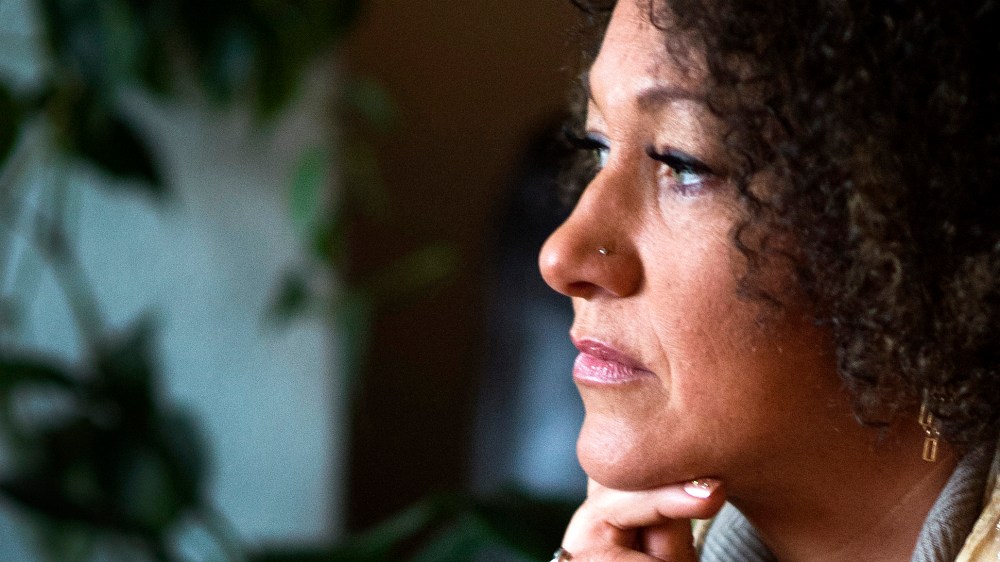 Rachel Dolezal, president of the Spokane chapter of the NAACP, poses for a photo in her Spokane, Wash. home, March 2, 2015. (Photo by Colin Mulvany/The Spokesman-Review/AP)