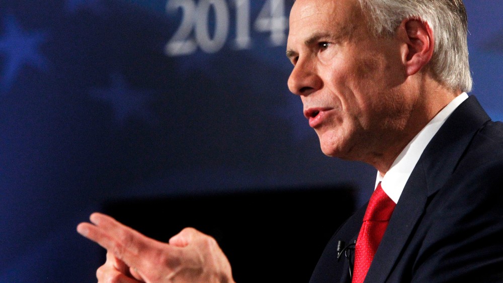 Texas Attorney General Greg Abbott answers a question during the Rio Grande Valley Gubernatorial Debate in Edinburg, Texas on Sept. 19, 2014. (Gabe Hernandez/The McAllen Monitor/Pool/AP)