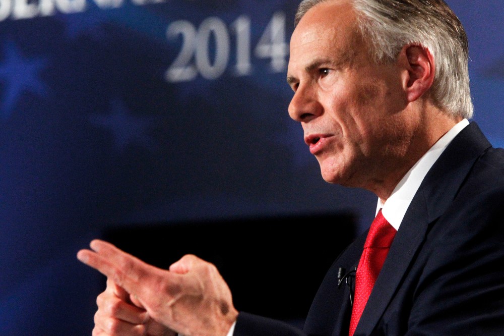 Texas Attorney General Greg Abbott answers a question during the Rio Grande Valley Gubernatorial Debate in Edinburg, Texas on Sept. 19, 2014. (Gabe Hernandez/The McAllen Monitor/Pool/AP)