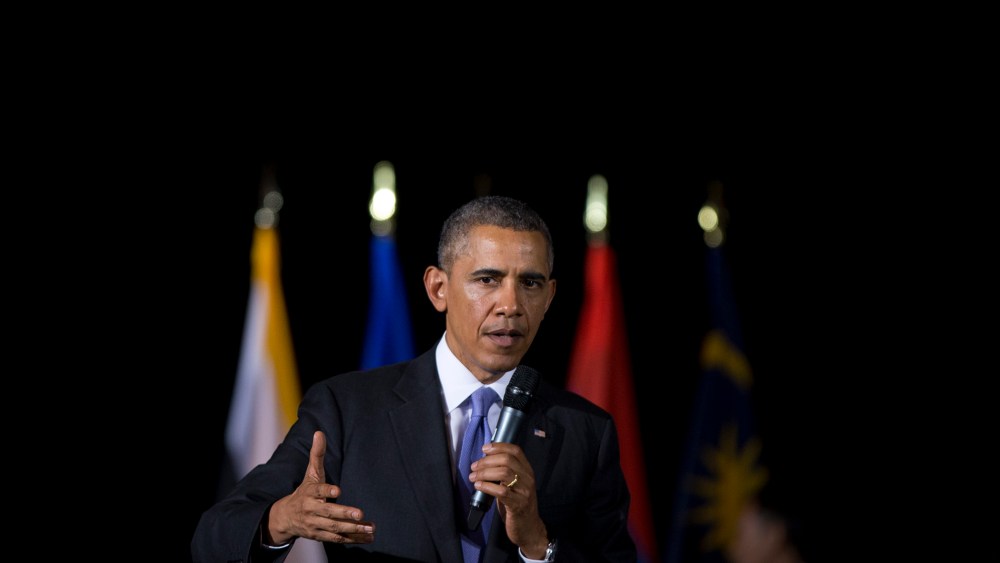 President Barack Obama speaks during a town hall meeting at Malaya University in Kuala Lumpur, Malaysia, April 27, 2014.