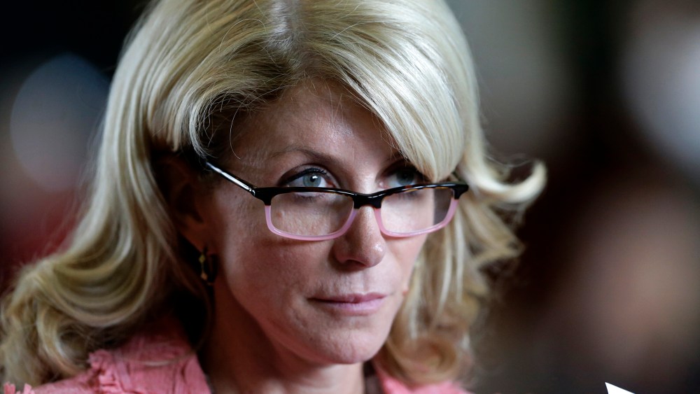 Sen. Wendy Davis, D-Fort Worth, listens as the Texas Senate debate an abortion bill before the final vote on July 12, 2013, in Austin, Texas.