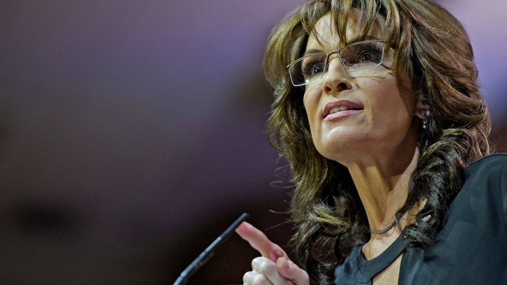 Sarah Palin speaks at CPAC in National Harbor, Maryland, March 8, 2014.