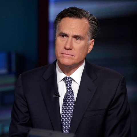 Mitt Romney is interviewed by Neil Cavuto during his "Cavuto Coast to Coast" program on the Fox Business Network, in New York, March 4, 2016. (Photo by Richard Drew/AP)