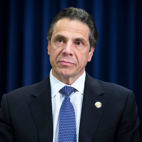 New York State Governor Andrew Cuomo attends a news conference on April 17, 2014, in New York. (Photo by John Minchillo/AP)