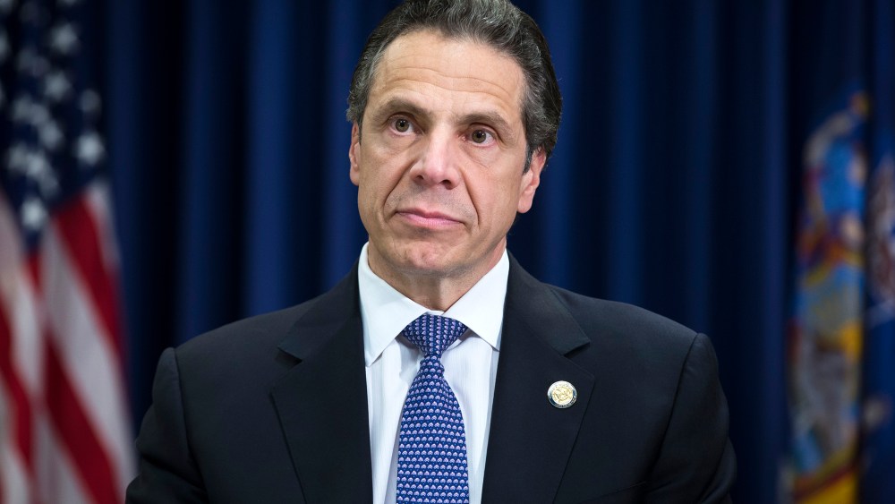 New York State Governor Andrew Cuomo attends a news conference on April 17, 2014, in New York. (Photo by John Minchillo/AP)
