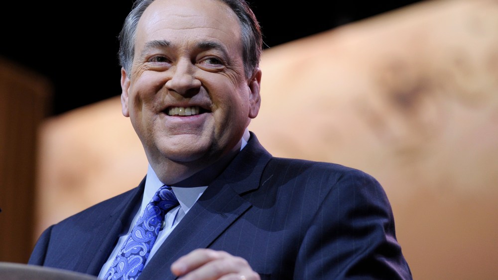 Former Arkansas Gov. Mike Huckabee speaks at the Conservative Political Action Committee annual conference in National Harbor, Md. on March 7, 2014. (Susan Walsh/AP)