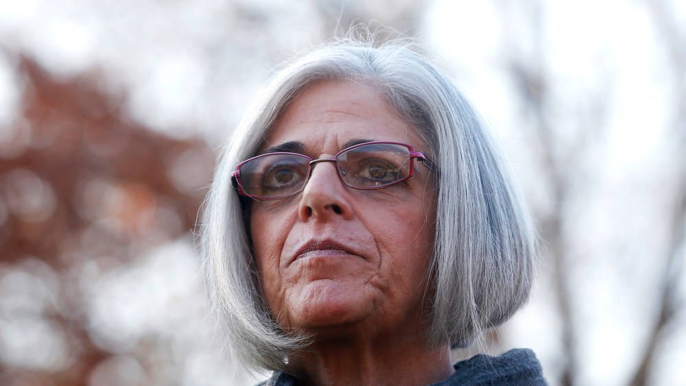 Judy Gross, wife of Alan Gross, joins other supporters at an event to mark his fourth year in prison in Cuba in Lafayette Park across from the White House in Washington, D.C. on Dec. 3, 2013. (Photo by Charles Dharapak/AP)