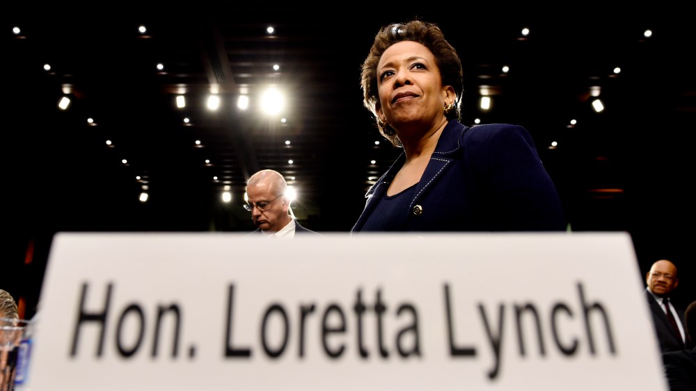 Attorney General nominee Loretta Lynch returns to Capitol Hill in Washington, Jan. 28, 2015, to testify after a short break of the Senate Judiciary Committee's hearing on her nomination. (Photo by Susan Walsh/AP)
