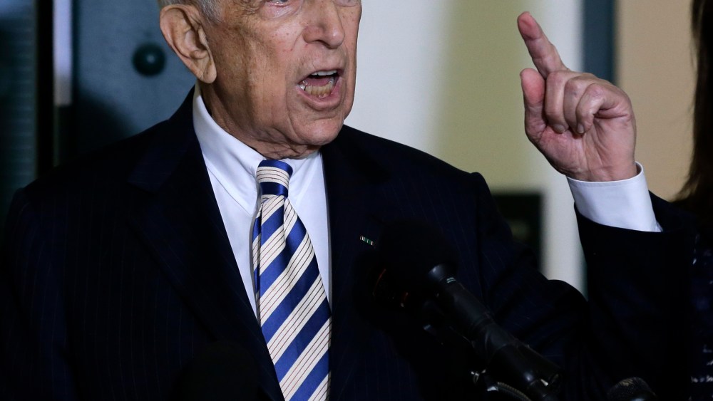 Sen. Frank Lautenberg, the oldest member of the U.S. Senate, tells a gathering Friday, Feb. 15, 2013, in his hometown of Paterson, N.J., that he plans to retire at the end of his current term. The 89-year-old says he'll fight for gun control, against...