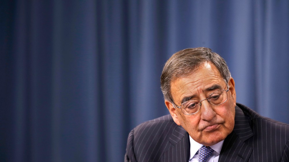 Leon Panetta listens to a question during at a news conference at the Pentagon, Thursday, Sept. 27, 2012.