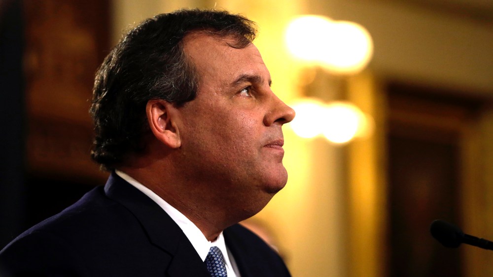 New Jersey Gov. Chris Christie arrives to deliver his State Of The State address, Jan. 14, 2014, at the Statehouse in Trenton, N.J.