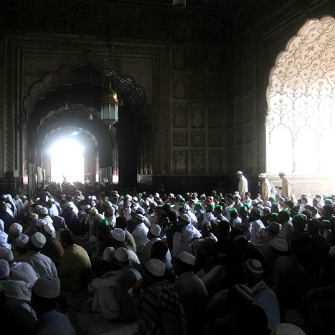 Pakistani Muslims offer prayers at Badshahi mosque on the last Friday of the Muslim holy month of Ramadan in Lahore, Pakistan, Friday, Aug. 2, 2013. (Photo by K.M. Chaudary/AP)