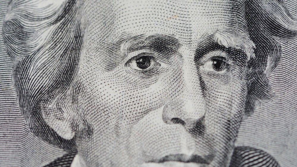 A close-up of Andrew Jackson on a $20 bill. (Photo by Alex Milan Tracy/Sipa/AP)
