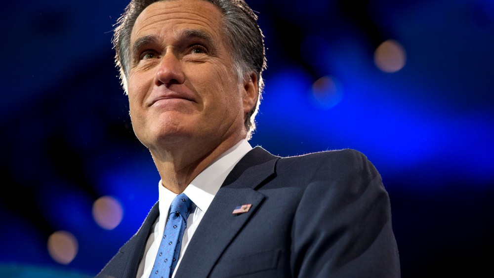 Former Massachusetts Gov., and 2012 Republican presidential candidate, Mitt Romney pauses while speaking at the 40th annual Conservative Political Action Conference in National Harbor, Md., Friday, March 15, 2013.