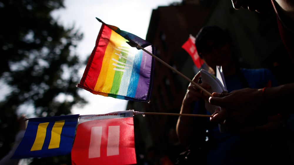 Members of the LGBT community and their supporters gather to celebrate two decisions by the U.S. Supreme Court, one to invalidate parts of the Defense of Marriage Act and another to uphold a lower court ruling that struck down California's controversial P