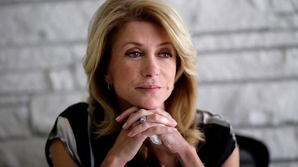 Democratic candidate for Texas governor Wendy Davis takes part in a interview, Jan. 21, 2014, in Austin, Texas.