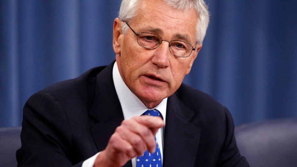 Defense Secretary Chuck Hagel speaks at a news conference at The Pentagon, Wednesday, Sept. 18, 2013.