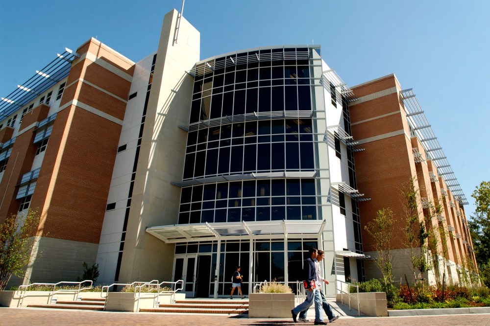 The front of Old Dominion University's Engineering and Computational Sciences Building on Sept. 22, 2005. (Photo by Stephen M. Katz/The Virginian Pilot/AP)