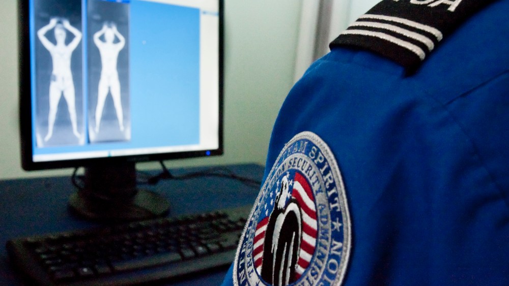 A TSA officer looks at a simulated image. (Photo by Nati Harnik/AP)