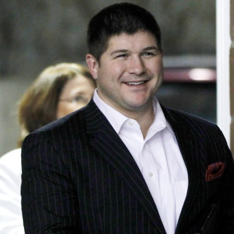 Jesse Benton, campaign manager for Republican presidential candidate, Rep. Ron Paul, R-Texas, arrives at a campaign event honoring veterans at the Iowa State Fairgrounds in Des Moines, Iowa, Dec. 28, 2011. (Photo by Charles Dharapak/AP)