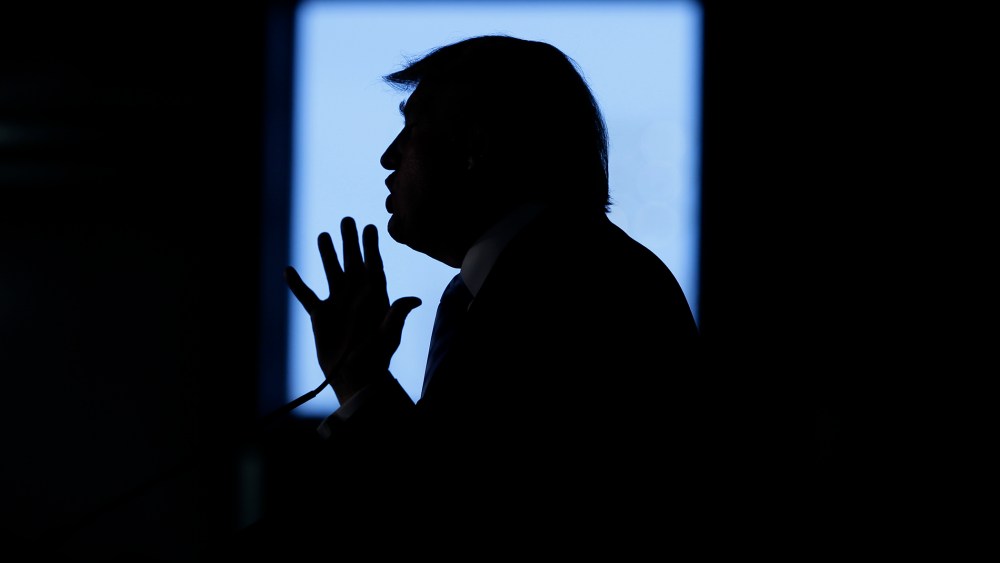 Republican presidential candidate Donald Trump speaks during a campaign rally on Dec. 5, 2015, in Davenport, Iowa. (Photo by Charlie Neibergall/AP)